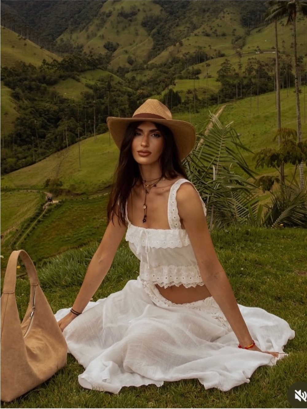 ZARA EMBROIDERED EYELET CROP TOP